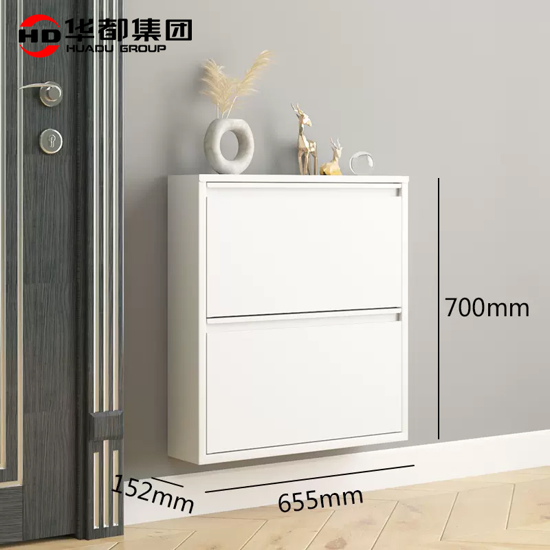 华都HDCB-43 深二斗655宽超薄鞋柜华都翻斗鞋柜钢制拖鞋柜储物柜超薄收纳柜走廊鞋帽存放柜入户玄关门口高清大图