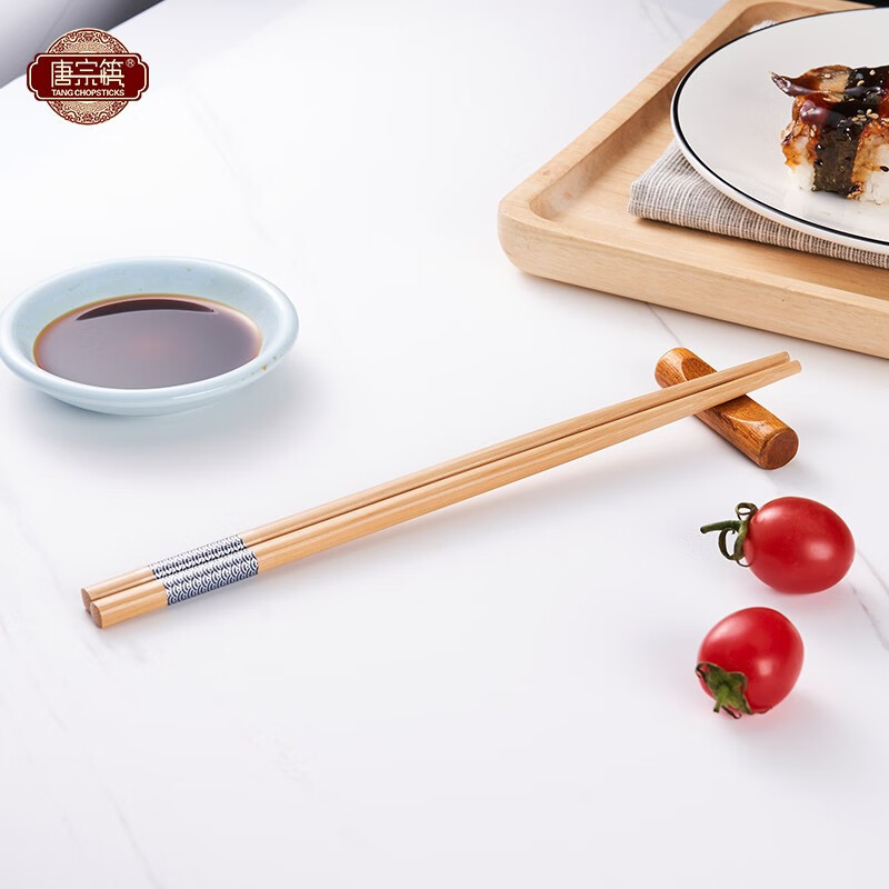 唐宗筷 家用酒店用 天然竹锦鲤印花筷竹筷子10双装/盒*3盒 TK10-0282高清大图
