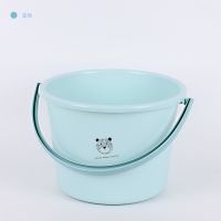 学生带盖住宿用盆子加厚塑料桶家用水桶宿舍桶盆套装脸盆洗衣桶 北欧蓝[单桶]