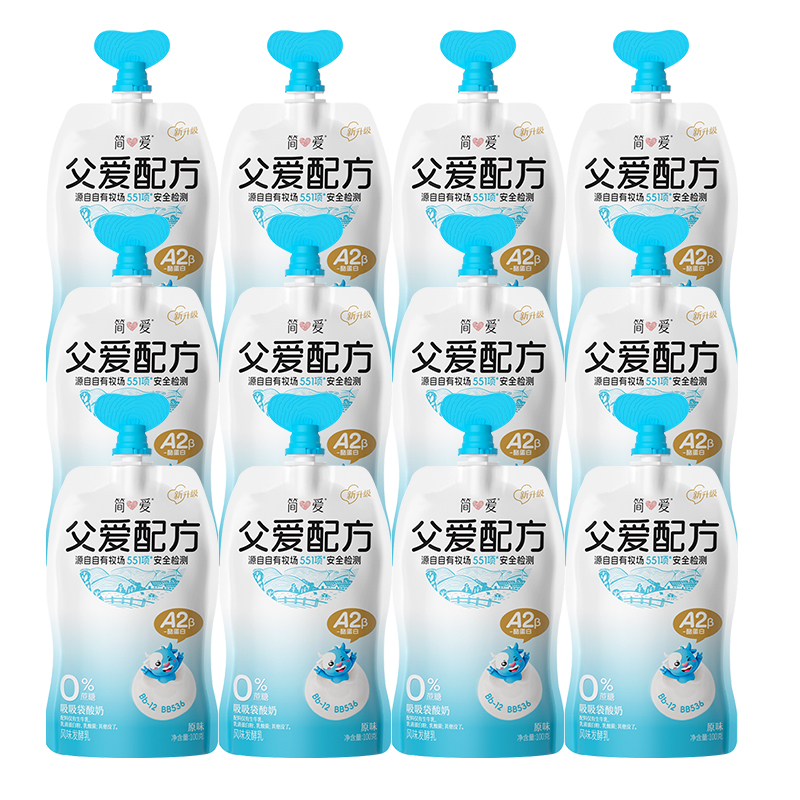 简爱 酸奶父爱配方100g(0%糖)100g*12袋