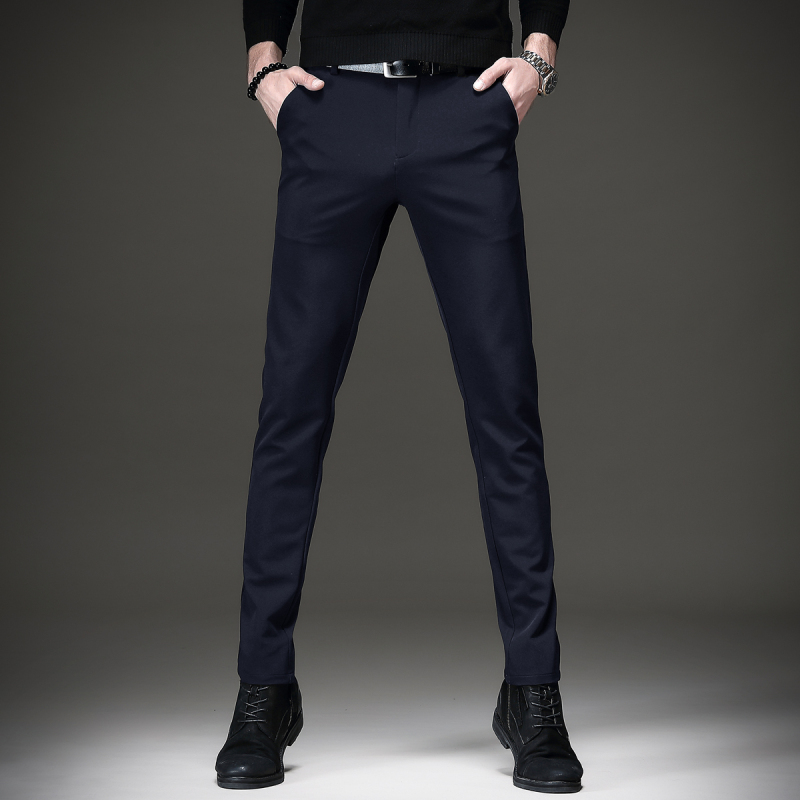 yuansu贵色冬季轻商务西裤男修身小脚裤韩版潮流西装裤子弹力男士休闲