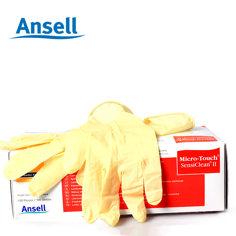 Ansell 安思尔456X 一次性手套 天然橡胶手套 食品处理 加工 医实验室手套 劳动防护用品 尺寸L 10盒/箱
