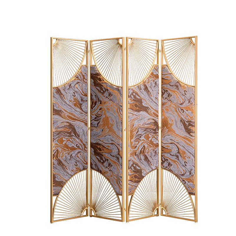 BONJEAN屏风中式隔断客厅折叠移动镂空简约现代小户型办公室家具铁艺折屏高清大图