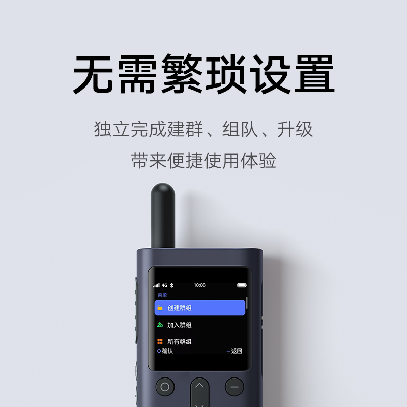 小米公网对讲机 DJJQGB01FY 酒店餐饮工地办公户外5000公里自驾游手台4G网络 支持蓝牙耳机高清大图
