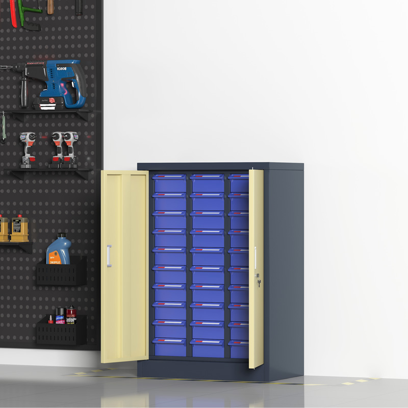 臻远 ZYLJG-W42 零件柜 30抽蓝色带门大号 605*360*902高清大图