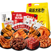 蜀道香 麻辣肉干肉脯素食 解压零食大礼包666g 牛肉干猪肉脯鱼豆腐烤面筋脆骨辣条(休闲零食)