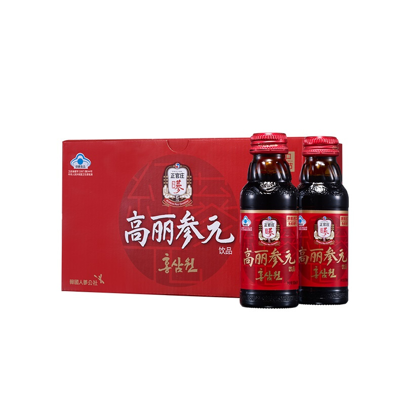 正官庄(Korean Red Ginseng)高丽参元饮料100ml*10瓶 韩国原装进口 六年根人参饮料 韩国人参