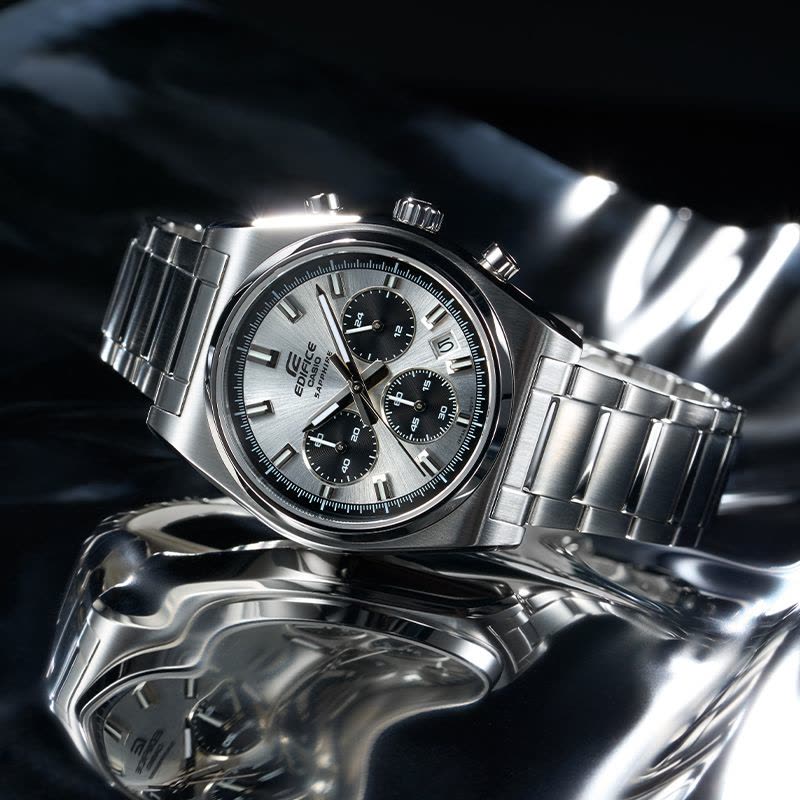 卡西欧旗舰店手表男正品Edifice限量商务简约三针蓝宝石镜面钢带防水男士电子日韩石英表 男EFB-730D图片