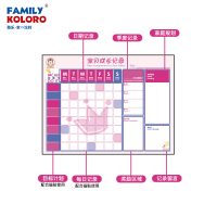酷乐家の涂鸦FAMILY COLORO 儿童涂鸦画板家用办公黑板贴磁性涂鸦墙膜配件 宝宝生活记录表-公主款