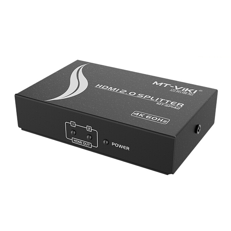 迈拓维矩MT-SP142 hdmi分配器1进2出3D高清4K音视频一分二分频共享器