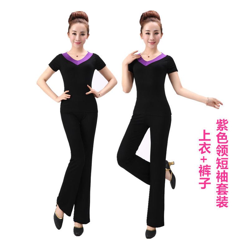 杨丽萍广场舞服装新款套装莫代尔棉中老年跳舞衣成人运动舞蹈服女
