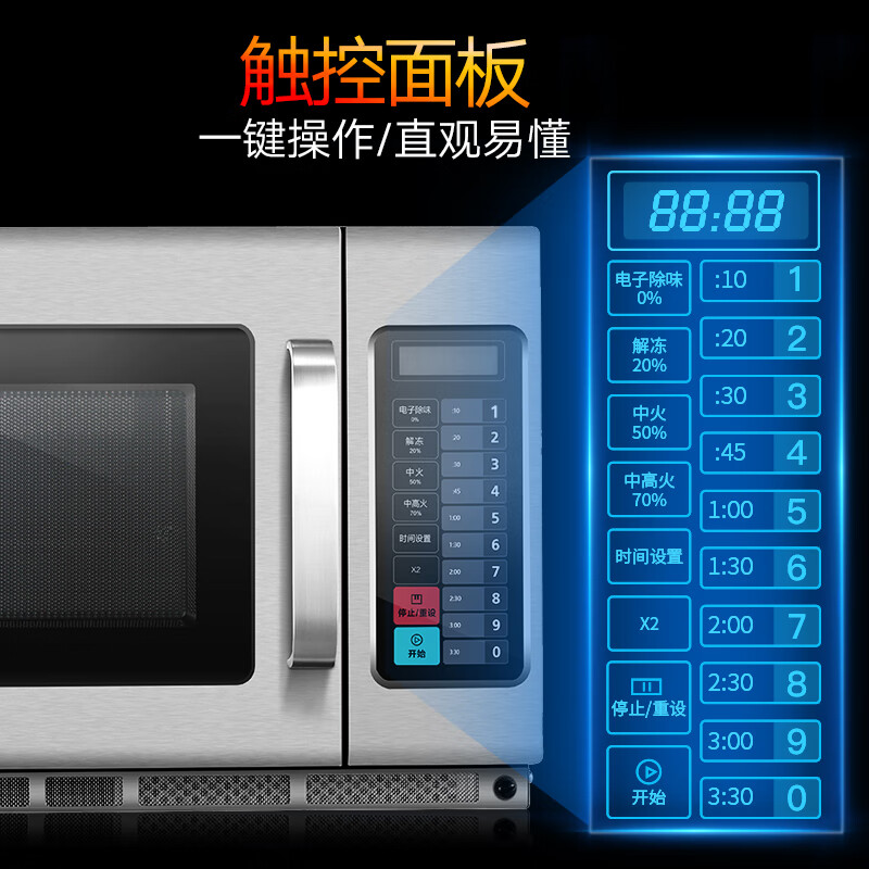 美的(Midea)商用微波炉34L烤箱连续加热不停机1800w预制菜烤鸡用EMA34GTQ-SS 34L功率1800w高清大图