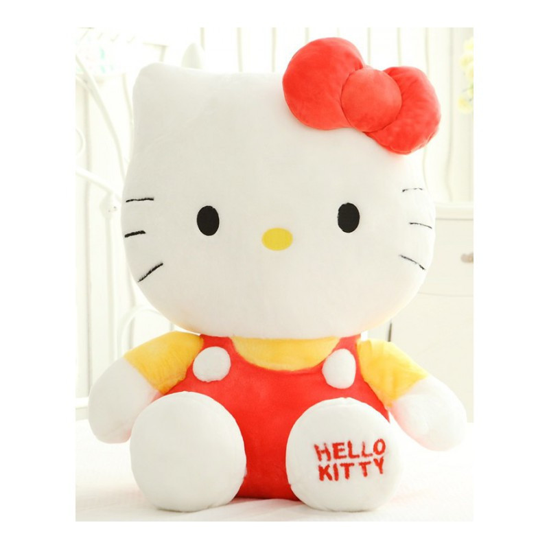 美帮汇hellokitty公仔KT猫布娃娃哈喽凯蒂猫公仔毛绒玩具布玩偶抱枕 【正版授权】26寸-65厘米 坐姿（红色）