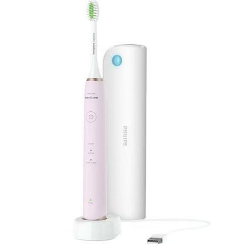 飞利浦(PHILIPS)电动牙刷HX2461蔷薇粉成人情侣款520礼物带紫外线杀菌盒高清大图