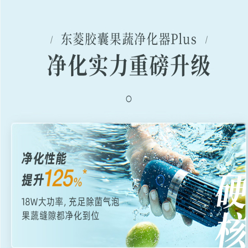 东菱(Donlim)胶囊果蔬清洗机 家用果蔬食材净化器 除菌去农残 无线便携 DL-1212静谧蓝高清大图