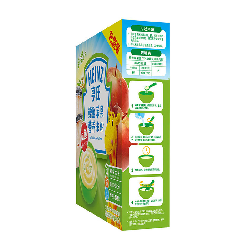 Heinz亨氏鳕鱼苹果米粉宝宝辅食400g 盒装