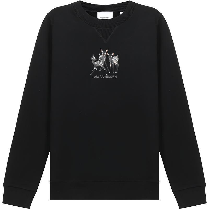 博柏利burberry女款棉质宽松版圆领长袖卫衣运动衫80428831