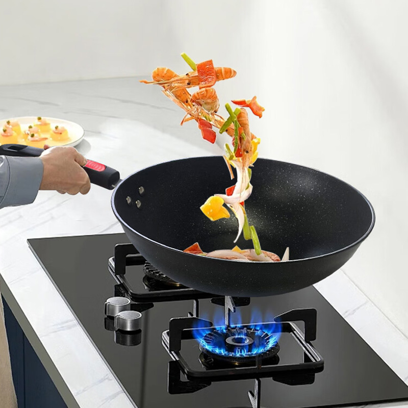 美菱炒锅32cm加厚耐磨麦饭石不粘炒锅MGJ-LA32304高清大图