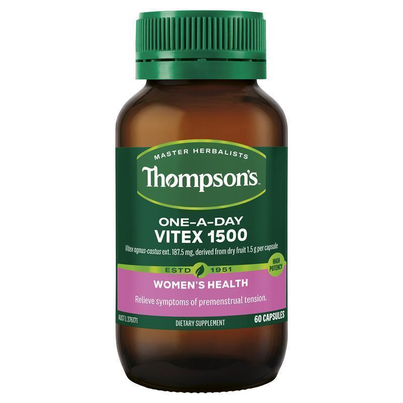 Thompson's 汤普森 圣洁莓胶囊 60粒 1瓶装 荷尔蒙平衡经前不适排卵备孕怀孕 新西兰进口