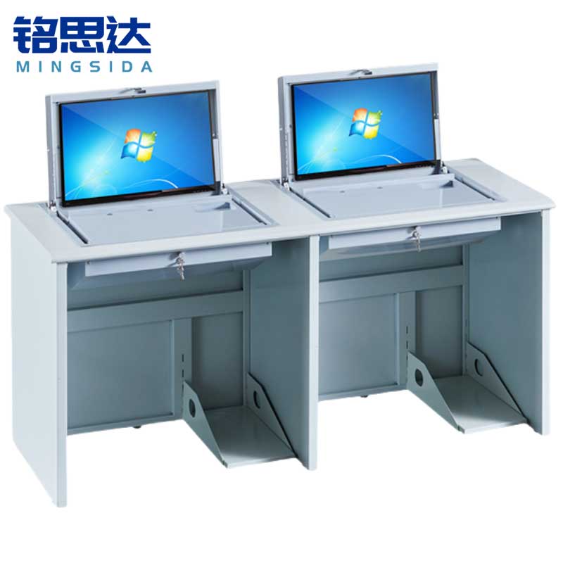 铭思达翻转电脑桌双人位张