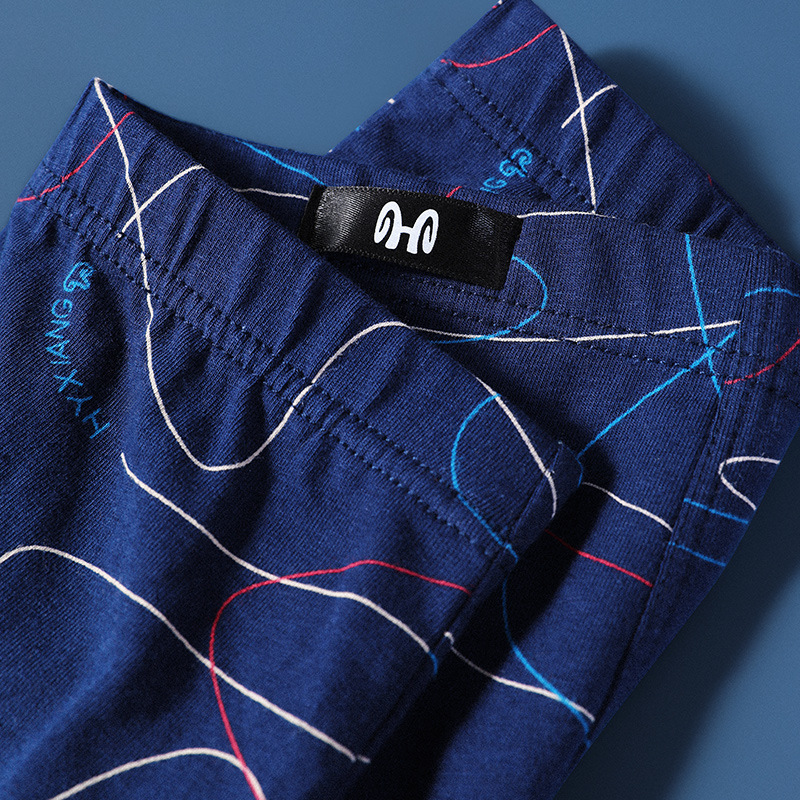 2024新款男士棉平角内裤4条装底裤青年中腰男内青高清大图