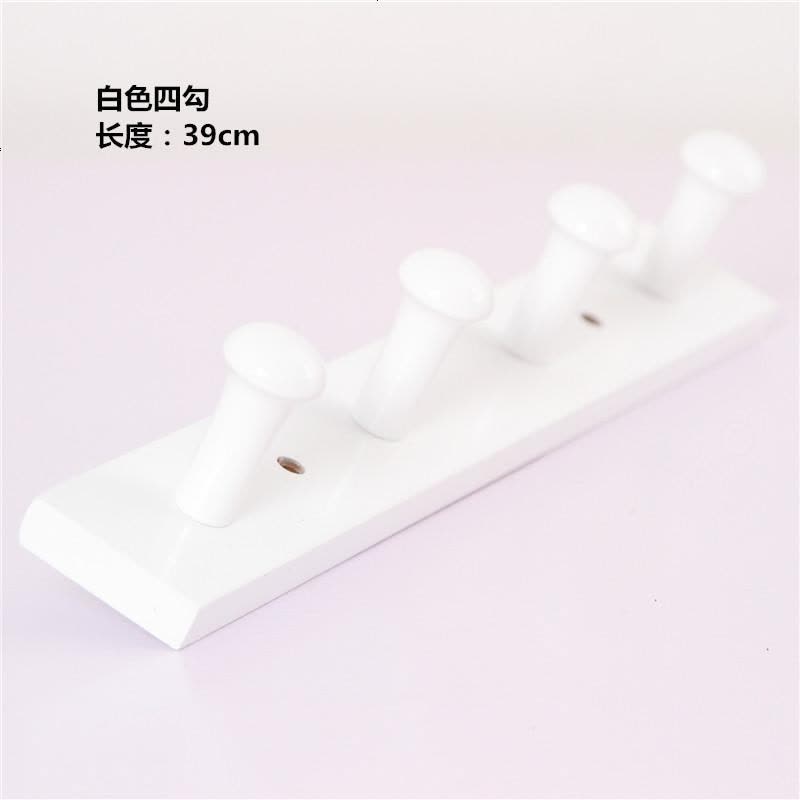 创意后墙上衣服挂钩衣帽架壁挂衣钩衣帽钩实木挂衣架墙壁挂衣钩 简约白色4挂图片