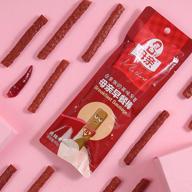 母亲肉干肉脯早餐棒60g微辣味肉类零食小吃