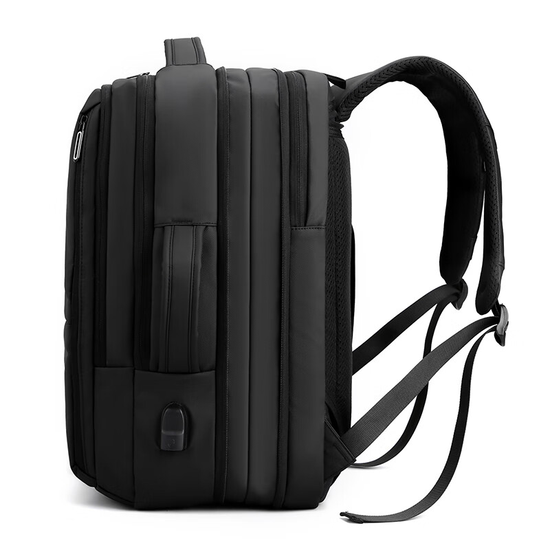 TYMON(泰梦)多功能商务双肩包(可扩容)黑色 TM-2103高清大图