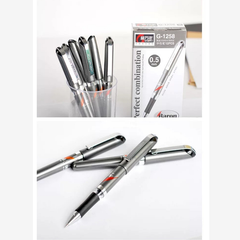 金万年 珠光金属笔夹0.5MM 钢夹水笔商务签字笔 G-1258