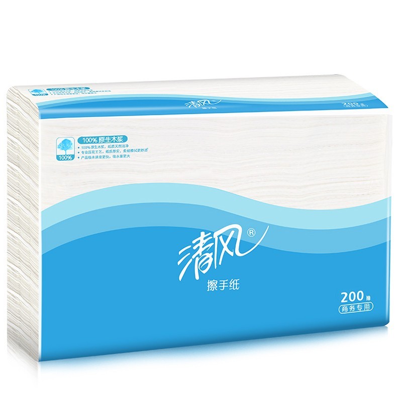 清风 B913AC 擦手纸 225*230mm 200抽 (单盒价)高清大图