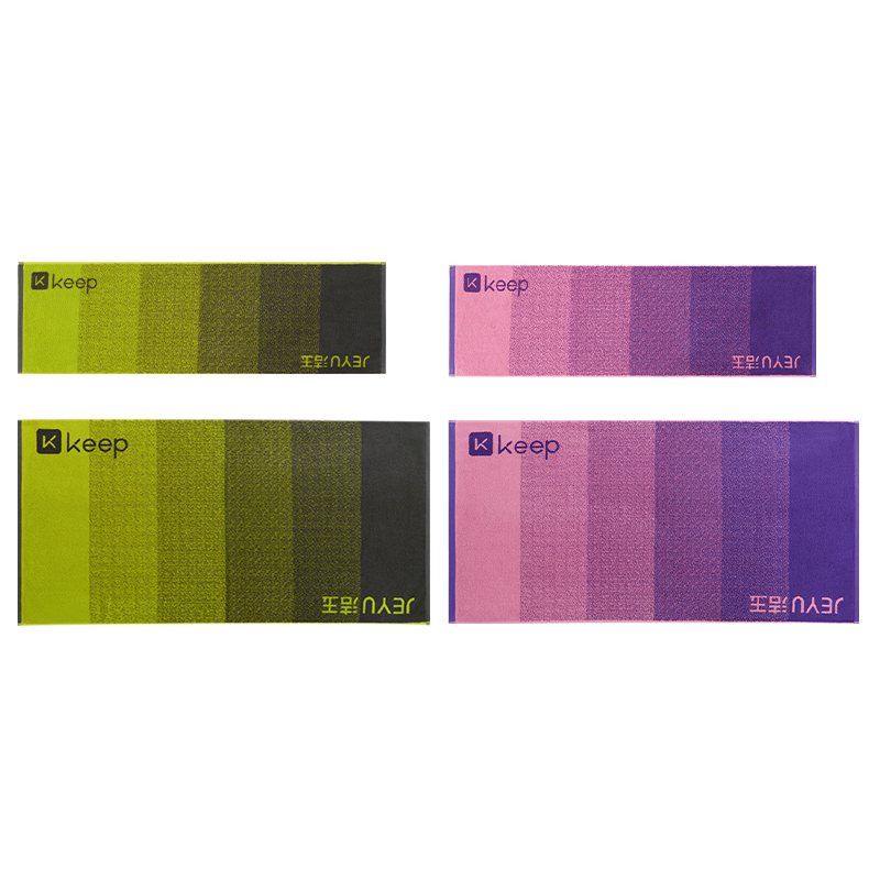 洁玉 KEEP联名款-进阶时刻7A级抗菌纯棉运动巾1条+浴巾1条 J5906Y+J5906B 续航绿