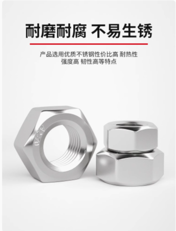 固万基防松自锁螺母M8 304不锈钢高清大图