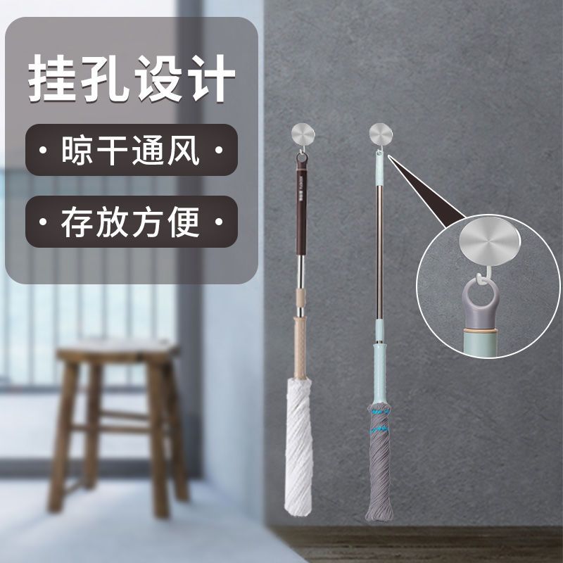 拖把家用一拖净自拧水老式墩布宿舍免手洗旋转懒人拖布地拖无水印 136升级款[加强直杆免手洗]颜色随机