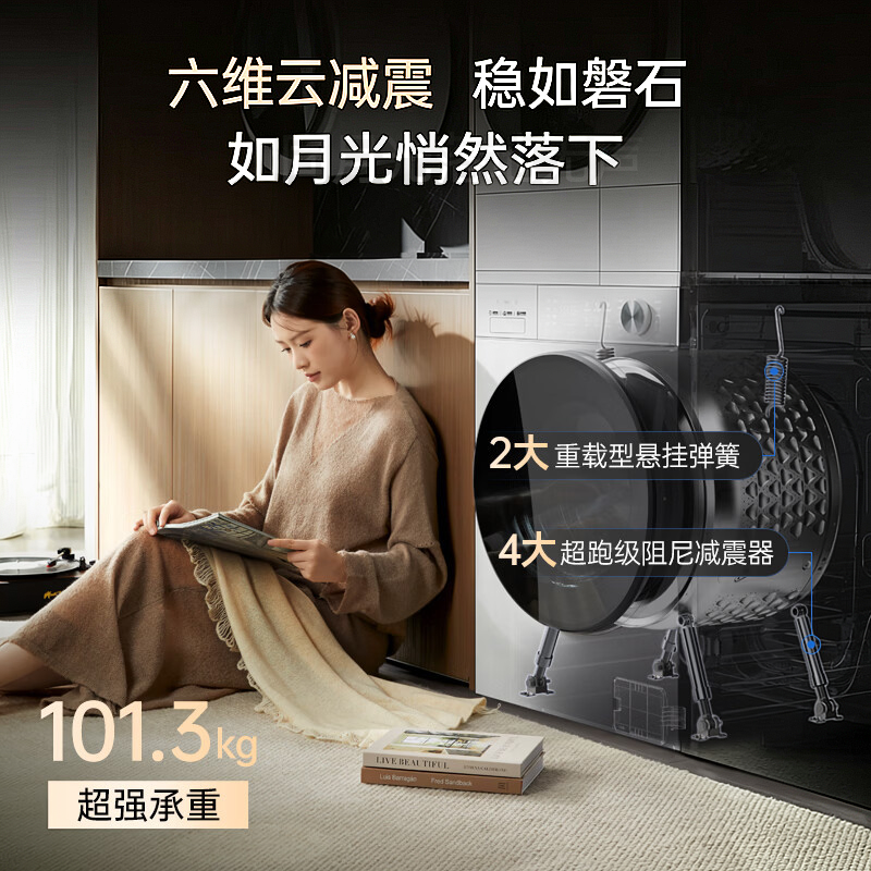 松下(Panasonic)新品白月光5.0Ultra热泵烘干机10kg智能正反转除毛除菌家用干衣机 NH-N4MR1高清大图