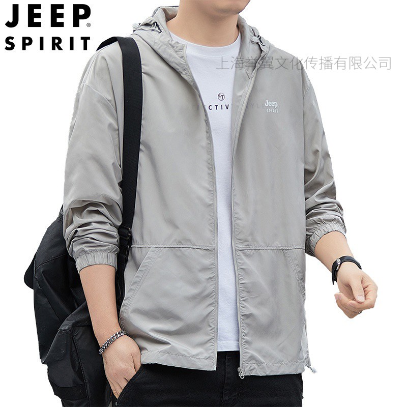 JEEP SPIRIT吉普防晒衣男士夏季上衣外套薄款连帽皮肤衣高清大图