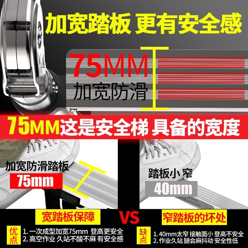 伸缩梯子人字梯铝合金加厚工程折叠梯 家用多功能升降楼梯 三维工匠 [德标三代]多功能2.5米+2.5米家用梯高清大图
