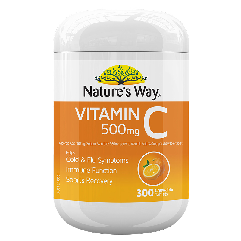 [补充VC ]Nature’s Way 澳萃维 维生素C咀嚼片 300片家庭装每日1-2片相当于10个橙子维C含量高清大图