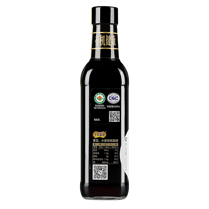 千禾有机酱油500ml瓶装特级生抽有机认证酿造酱油凉拌炒菜调味品