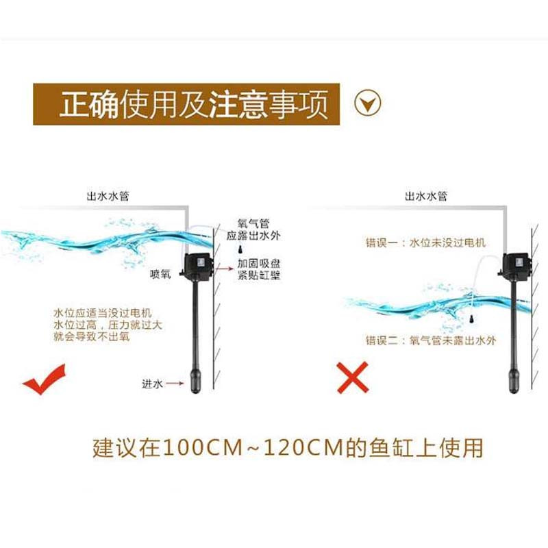 鱼缸过滤器三合一潜水泵过滤泵过滤设备水泵上过滤冲氧泵高清大图
