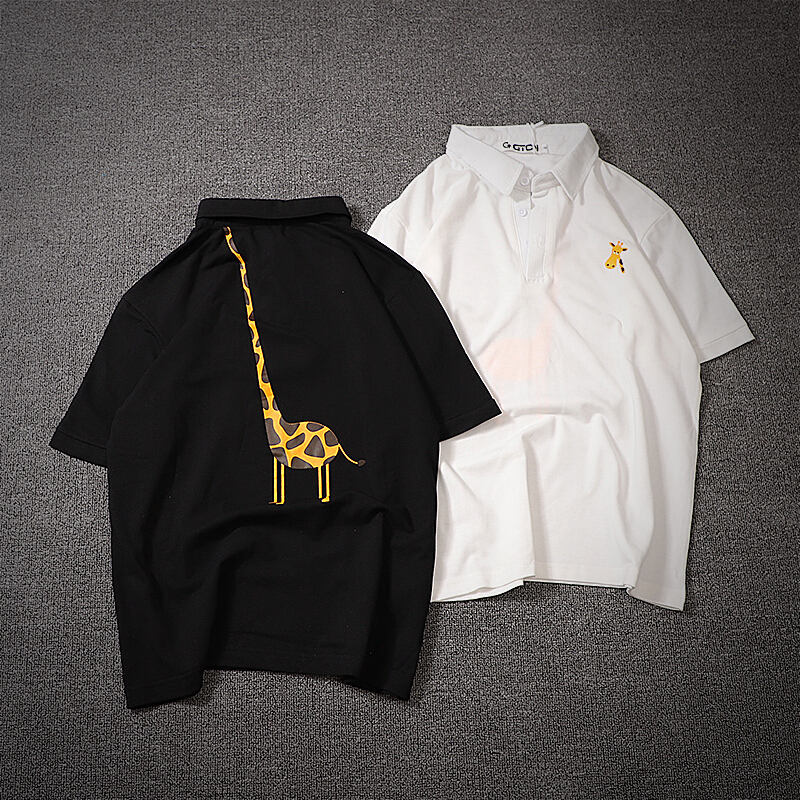 情侣装夏装短袖卡通可爱Polo衫男女学生韩范宽松上衣班服T恤polo