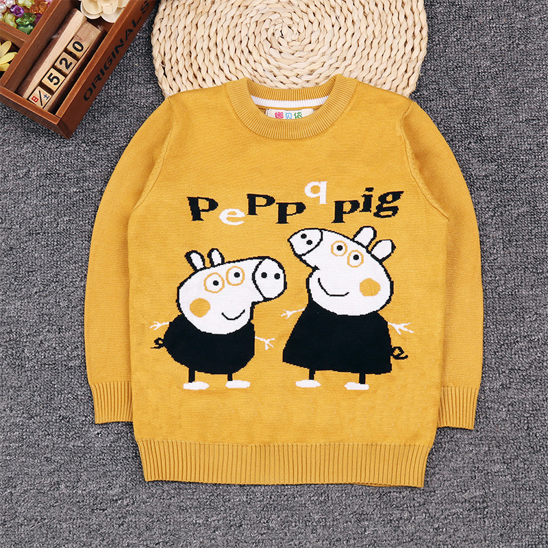 男女儿童装宝宝婴儿毛衣加厚针织衫中小大童秋冬打底衫小猪佩奇 140码