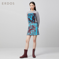 ERDOS 20休闲漫画图案圆领女羊绒衫保暖舒适针织衫
