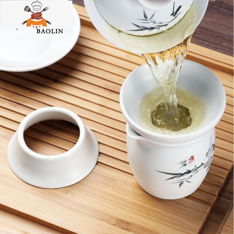 茶漏网茶滤器茶隔陶瓷套装茶具配件茶叶过滤网泡茶器创意茶杯 茶漏+送公道杯-功夫山水 敬平高清大图