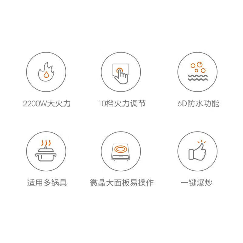 九阳电磁炉家用2200W大功率多功能一体防水爆炒电磁炉灶触摸式 C22S-N5170-A4高清大图