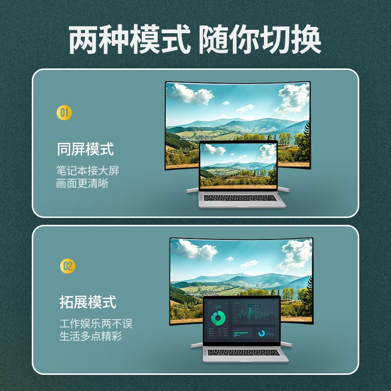 绿联 UGREEN VGA转HDMI 转换器 40264 0.5米 (黑色)(单位:个)