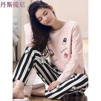 春秋款睡衣女春秋纯棉长袖薄款韩版甜美可爱全棉女士家居服套装夏