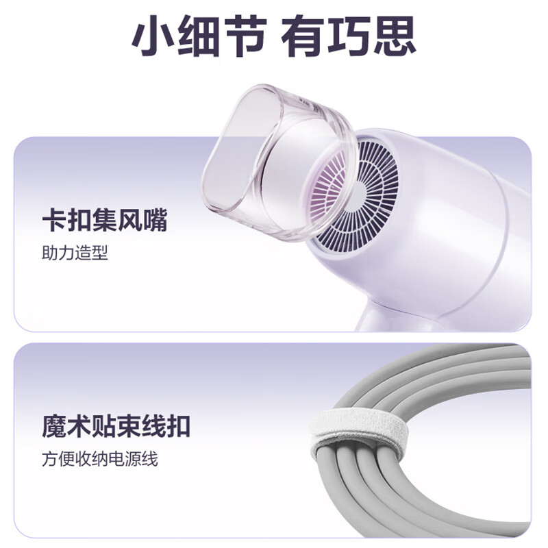 苏泊尔(SUPOR)吹风机家用电吹风高速吹风筒大功率速干吹头发护发不伤发大风力低噪音过热保护小型便携EHDL-F842高清大图