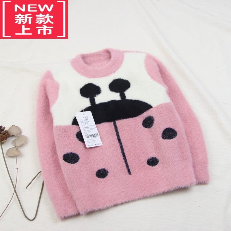 可莉允2021淘家仿貂绒毛衣童装秋冬款韩版男女童针织衫套头衫中大童图片