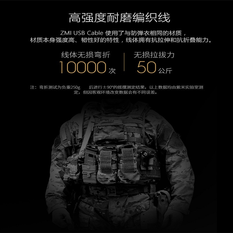 ZMI紫米 LightningMFi认证苹果数据线编织线（红）200cm Iphone Ipad 通用