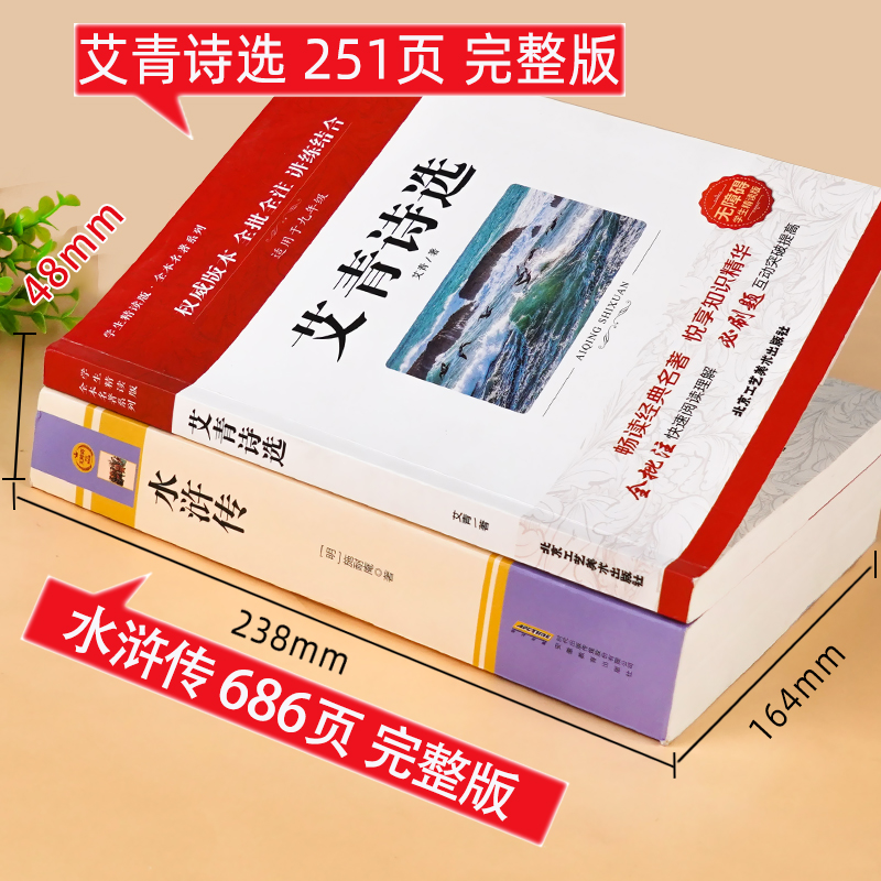 [配套人教版]九上全套6本 [正版]艾青诗选和水浒传 原著书籍配套人教版九年级上册必读书课外阅读书目 9初中生初三语文中高清大图